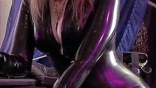 Eva Latex Dominate Rubber Slave Femdom Gloves Handjob Heels Catsuit Slave Pvc Hot MILF Big Ass