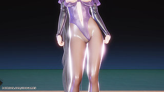 [mmd] Le Sserafim - Smart Eve Sexy Striptease Star Blade Hentai Uncensored 4K 60fps