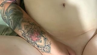 Blasting directly into wife's pussy