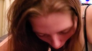 Sexy amateur redhead teen double dildo action