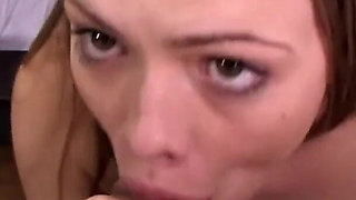 Slim teen Monica Rise POV facia blowjob