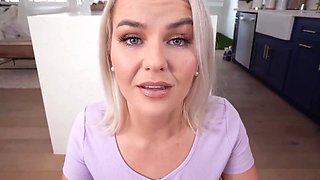 Stepson can't resist petite MILF's tight shaved pussy & gets to fingering her juicy ass