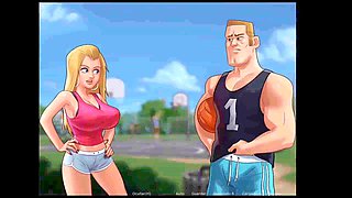 Hot teenage girl, big tits, summertime saga