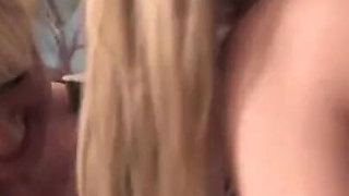 Threesome action with mature and college chick