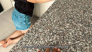 The Useless Maid Kneels Down Not to Get Fired - She Sucks My Cock and I End up Fucking Her Hard