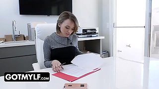 Big black boy applies for a job in a bossy milf's office and she pounds him during the casting