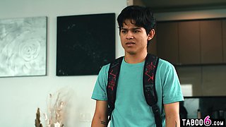 Stepdad shows stepson how to fuck his GF