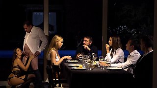 Anal temptation during a swinger dinner