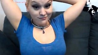 Blonde Babe Squirts with Dildo on Webcam