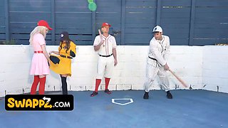 Insane teenagers only want to have fun ball if they're using their stepdads' nuts
