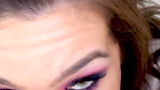 Hot Brunette Kimber Woods POV Deepthroat Blowjob and Fucked