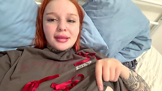 A Cute Girl Masturbates Her Cute Pussy.