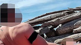 253 - Fingering Wet Pussy on Beach and Gets Caught and Interrupted by Watcher - Misscreamy