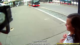 Fucking Glasses - Fucked for cash near the bus stop