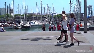 Barcelona's Public Sex Slave: Amber Deen & Liz Rainbow