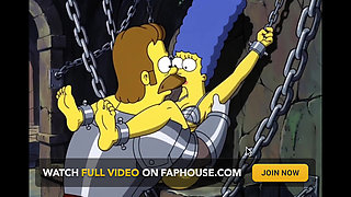 Slut in Chains Takes His Cum. Erotic Fantasy. Cartoon Parody of the Simpsons