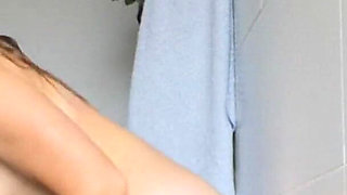 Big Tits Babe Bathroom Dildo Bliss