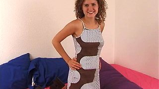 Curly haired sweetie in sheer yellow panteez ft. Eva Moore: Amateur, Solo  Fetish Porn