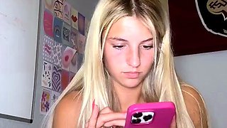 blonde teen pregnant girl has her pussy masturbated