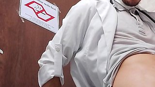 Nurse Takes off Condom While Having Sex with Asian Doctor in Hospital Bathroom