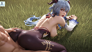 Genshin Impact Ganyu Animated Anal Footjob Titjob