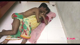 hot telugu aunty has hardcore amateur sex on the floor