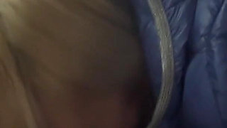 Outdoor Car Blowjob to Cumshot Deep in the Throat Couple Blonde MILF Squirt off