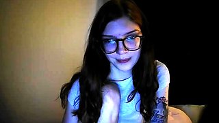 Cute curly brunette solo webcam masturbation