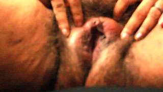 Hairy Pussy Meets Golden Dildo