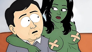 Slut She-hulk Gets Fucked on the First Date. Cartoon