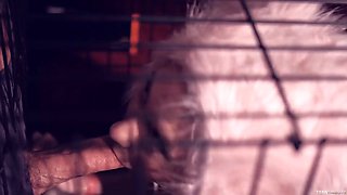 Tiny teen Odette Delacroix caged up and in heat