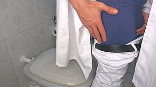 Slutty Nurse Catches Doctor in Hospital Bathroom and Sex Spanking Is Emergency!