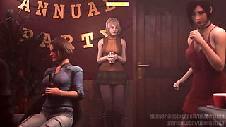3D Hentai Lesbian Sex: Ashley and Sheva Big Tits Encounter - Resident Evil Animation