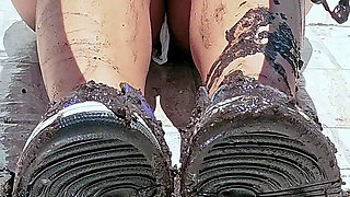 I Fuck My Ass Outdoors After Playing in the Mud and Wearing My New Sneakers