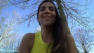 Pubic Agent Italian Babe Moona Snake in a Tight Yellow Dress