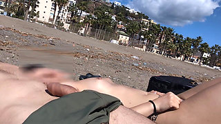 Dick Flashing Next to a Topless Girl She Looks