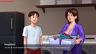 Naughty Dude Hits The Spot With His Hot Sexy Landlady MILF During Sensual Massage -  Summertime Saga 05