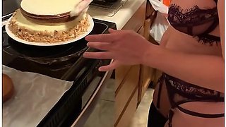 Lick The Yummy Cream Off While Baking A Cake