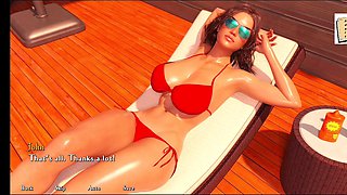 Curvy first-timer in an erotic visual novel adventure