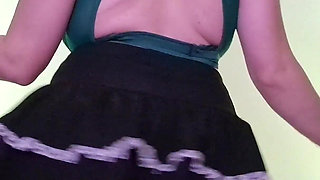 Trying on 3 Cute Mini Skirts - Jungle Green, Pink Bows & Burgundy Straps