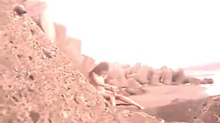 Stepsister masturbating by the sea (voyeur)