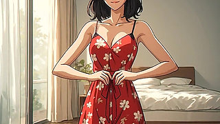 AI Generated Cartoon, Uncensored video of Chubby Puffy Nipples of 18 Year old Hentai MILF, 3D Cartoon Video