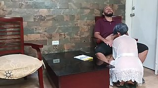 Step Dad Surprised Us! Hot Stepsister and Me Fucking on His Couch and Chair - Homemade Taboo Sex