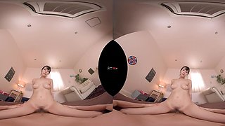 Tempting Japanese cougar temptress horny VR video