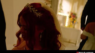 Gorgeous redhead bride adult soul-stirring clip