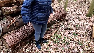 Busty German Babe Gets Tits Slapped & Punished in Public Forest Fuck
