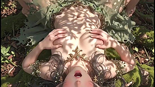Cute 3D Anime Wood Elf Having Fun in the Forest