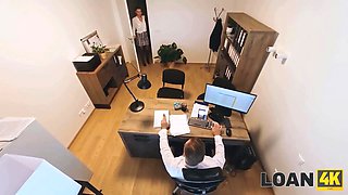Loan4k. teenie client wished to get a loan, but got Face Fucked eventually
