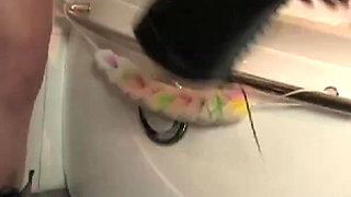 Three naughty matures are having fun in the bathroom
