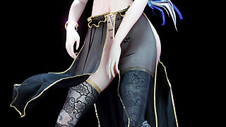[mmd] Radiant Something Black Silk Erotic Nun Pussy Reveals Succubus Patterns